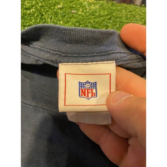 Denver Broncos shirt mens extra large long sleeve Y2K Retro blue adult NFL Q - Picture 2 of 11